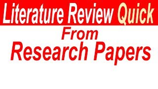 How to Write LITERATURE REVIEW FAST  Quickly Write Literature Review [upl. by Yregram317]