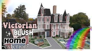 aesthetic Blush Victorian Home  Welcome to Bloxburg  SpeedBuild [upl. by Silsbye585]