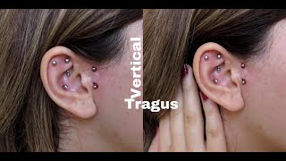 PIERCING MY VERTICAL TRAGUS AT HOME [upl. by Amleht32]