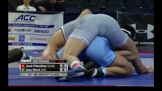 141lbs Zach Finesilver vs Joey Ward ACC Wrestling Championships [upl. by Jacynth]