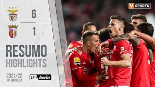 Highlights  Resumo Benfica 61 SC Braga Liga 2122 11 [upl. by Corella127]