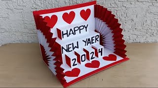 DIY  Happy New Year Card  Handmade New Year Card  New Year 2024 Greetings Card [upl. by Reiniar]