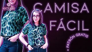 TUTORIAL DIY CAMISA FÁCIL  PATRÓN GRATIS [upl. by Kinghorn]