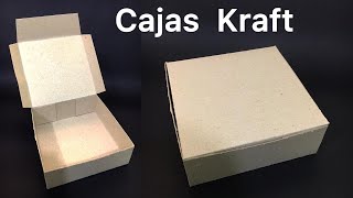 Caja cuadrada en carton KRAFT  Paso a paso [upl. by Tifanie]