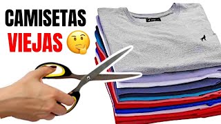 3 IDEAS FÁCILES DE RECICLAR CAMISETAS VIEJAS  TRANSFORMAR ROPA [upl. by Hally]