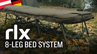 Trakker ProduktTeaser RLX 8Leg Bed System  Karpfenliege  Bedchair  Outdoor [upl. by Naimad]