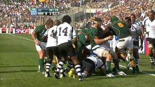 Rugby 2007 Quartefinal South Africa v Fiji [upl. by Eislrahc]