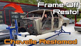 Mounting The Body To A Rotisserie For A Proper FrameOff Restoration Chevelle Restomod Ep6 [upl. by Irish485]