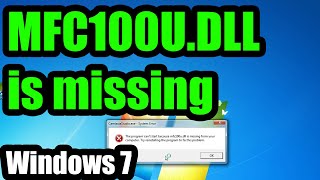 How to fix quotMFC100UDLL is missingquot error Visual C 2010 [upl. by Lexerd192]