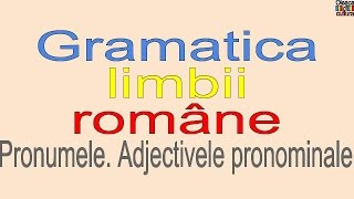 Pronumele  Adjectivele pronominale  definitia  clasificare [upl. by Irdua]