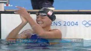 Inge de Bruijn  Gold  50m Freestyle  2004 Athens Olympics [upl. by Riobard]