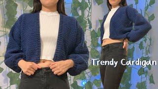 Trendy Crochet Cardigan Tutorial [upl. by Dnomra]