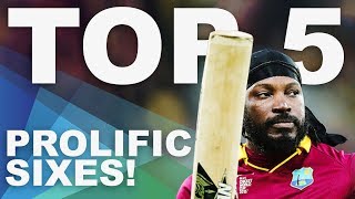 The Most Sixes at the 2015 World Cup  Top 5 Archive  ICC Mens Cricket World Cup [upl. by Elidad]