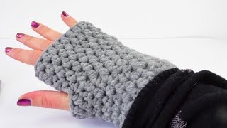 Armstulpen Häkeln  Handschuhe für den Winter  Einfache halbe Maschen [upl. by Downs]