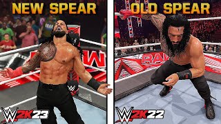 WWE 2K23 Vs WWE 2K22 Finishers Comparison [upl. by Etom]