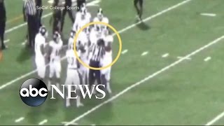 College Football Player Punches Referee [upl. by Llerraj17]