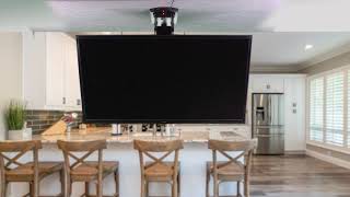 MOUNTEFD55 Electric flip down ceiling tv mount by VIVO [upl. by Nemhauser]