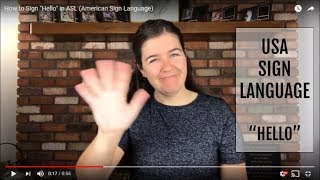 How to Sign quotHelloquot in ASL American Sign Language [upl. by Ragse772]