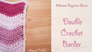 Absolute Beginner Crochet Series Ep 6 Double Crochet Border Single US [upl. by Rhiamon]