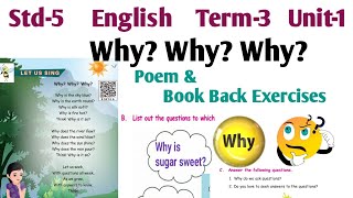 5th Std English Term 3 unit 1  Why Poem  5th Std English  Samacheer Kalvi [upl. by Nibor133]