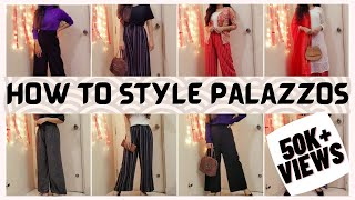 How to Style Palazzo Pants  Palazzo lookbook [upl. by Cad522]