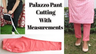 Palazzo Pant Cutting With Body Measurements  For Beginners  English Subtitles  Stitch By Stitch [upl. by Artur]