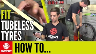 How To Fit Tubeless MTB Tyres  Mountain Bike Maintenance [upl. by Aedni]