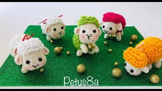 Como tejer mini borrego en crochet amigurumis by Petus [upl. by Ahsehat]