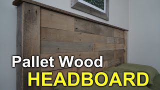 Rustic Headboard with Pallets  How to [upl. by Karlee442]