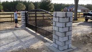 Dual driveway gate installation [upl. by Itsym]