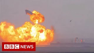 SpaceXs Starship rocket explodes  BBC News [upl. by Remmos]