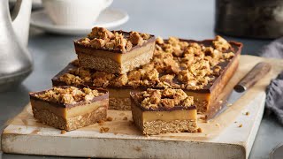 ANZAC biscuit chocolate caramel slice [upl. by Stearns]