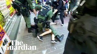 Violent arrest of 12yearold girl in Hong Kong [upl. by Essiralc986]