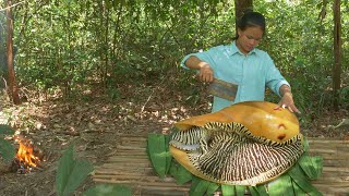 Monster Sea Snail Cooking In Rainforest  Giant Seafood Cooking Incredible [upl. by Schlicher]