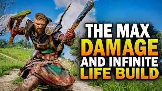 The MAX DAMAGE amp INFINITE LIFE Build You Need To Use Assassins Creed Valhalla Best Weapons [upl. by Gant]