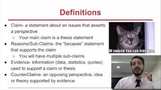 Lesson 4 What are Claims Sub Claims and Evidence [upl. by Sidonius421]