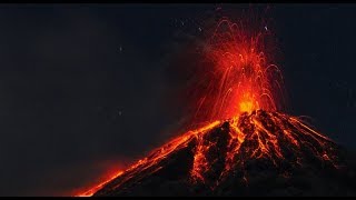 10 Hours Erupting Volcano at Night REAL TIME  Video amp Audio 1080HD SlowTV [upl. by Anitselec]