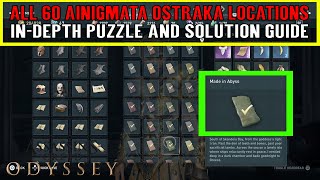 Assassins Creed Odyssey All 60 Ainigmata Ostraka Locations and Solutions Document Puzzle Guide [upl. by Reni415]