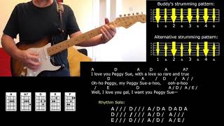 How to Play Peggy Sue  Buddy Holly  Play Along Lesson  Jez Quayle [upl. by Annaujat]