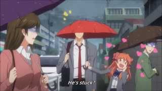 Gekkan Shoujo Nozakikun  sharing an umbrella [upl. by Nanny]