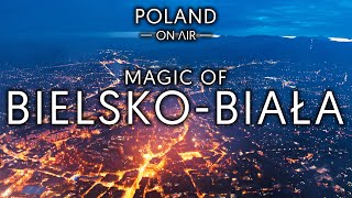 Magiczna BielskoBiała z lotu ptaka  BielskoBiała z drona 52K  POLAND ON AIR [upl. by Prissy]