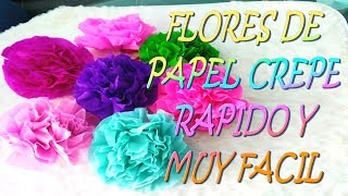 flores de papel crepe faciles de hacer [upl. by Lednor]