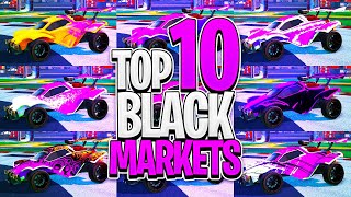 TOP 10 BLACK MARKET DECALS On Rocket League [upl. by Fenelia493]