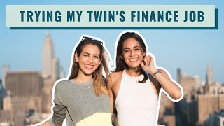 I Tried My Twin Sisters Job  A Day Working In Finance  Lucie Fink [upl. by Perl]