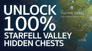 UNLOCK Starfell Valley 100 All secrets and hidden chests revealed Mondstadt  Genshin Impact [upl. by Avehs366]