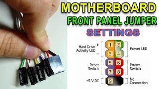 Motherboard Front Panel Jumper Settings  Power On Reset HDD Led Power Led Jumper Settings [upl. by Renruojos7]