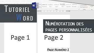 Word  Numérotation Personnalisée des Pages [upl. by Blanc]