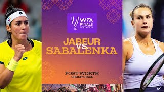 Ons Jabeur vs Aryna Sabalenka  2022 WTA Finals Group Stage  Match Highlights [upl. by Iemaj]