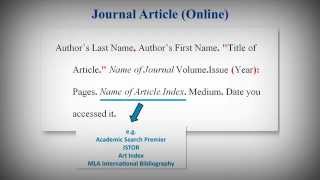 MLA Style Works Cited List Citing Journal Articles [upl. by Aniled]