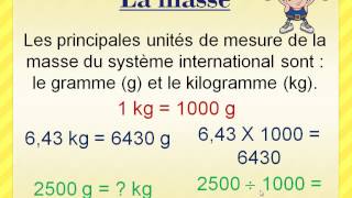 La masse et le poids grammes et kilogrammes [upl. by Anasxor]